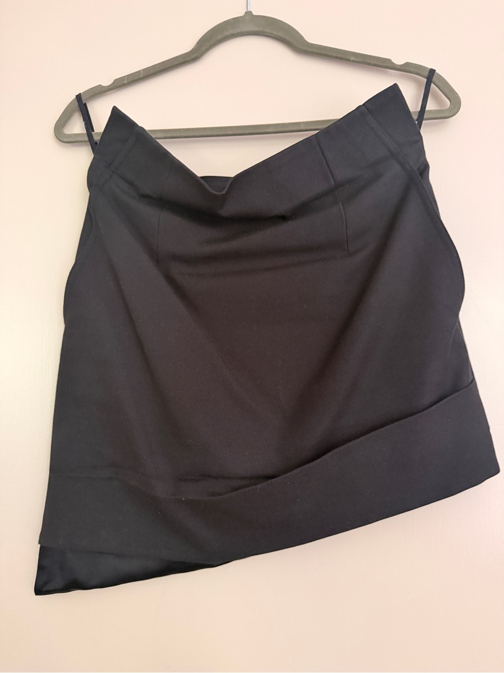 Helmut Lang Black Asymmetric Mini Skirt